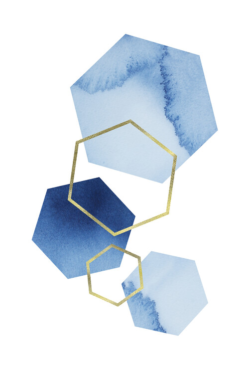 Poster Blue geometric