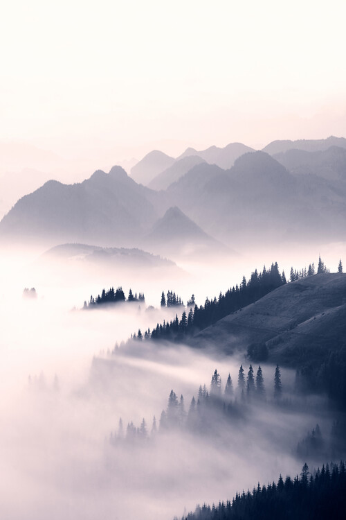 Poster Misty mountains