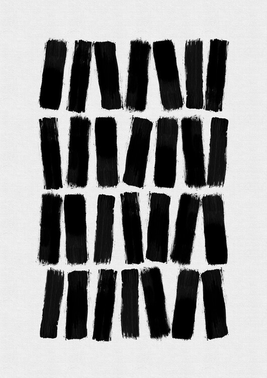 Tablou pe pânză Black Brush Strokes