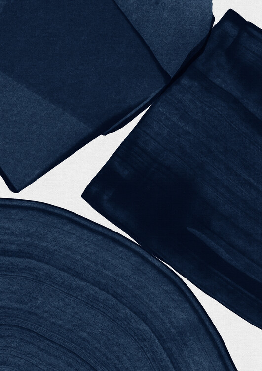 Poster Minimalist Painting Blue II