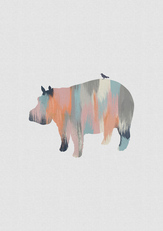 Plagát Pastel Hippo