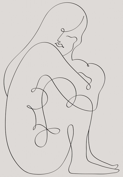 Plakát Woman Lines Black