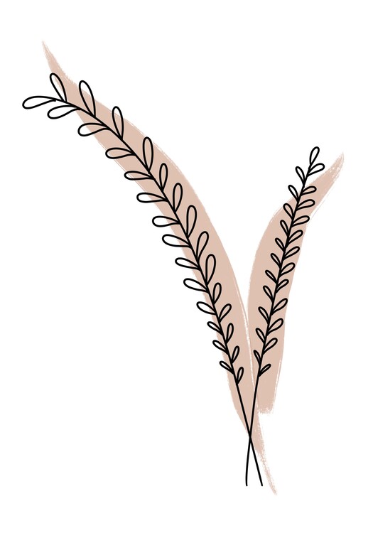 Poster Leaf line art