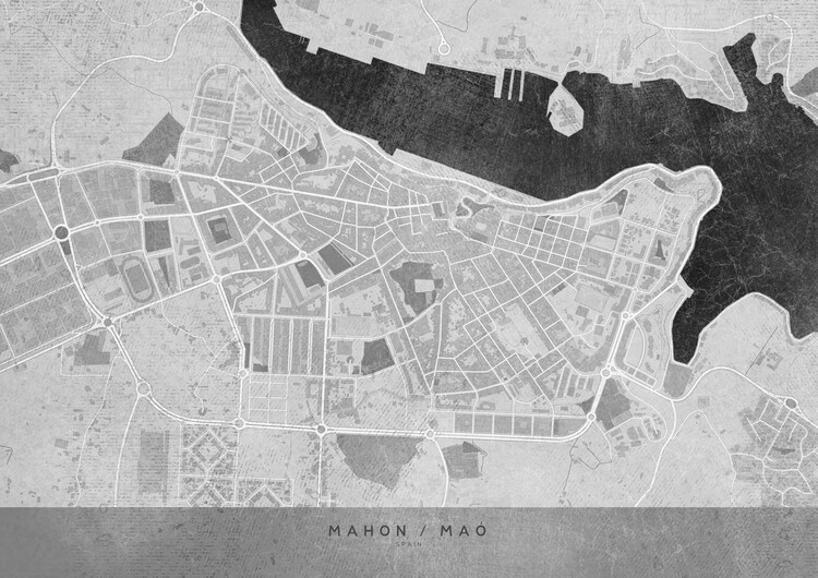 Tableau sur toile Gray vintage map of Mahon