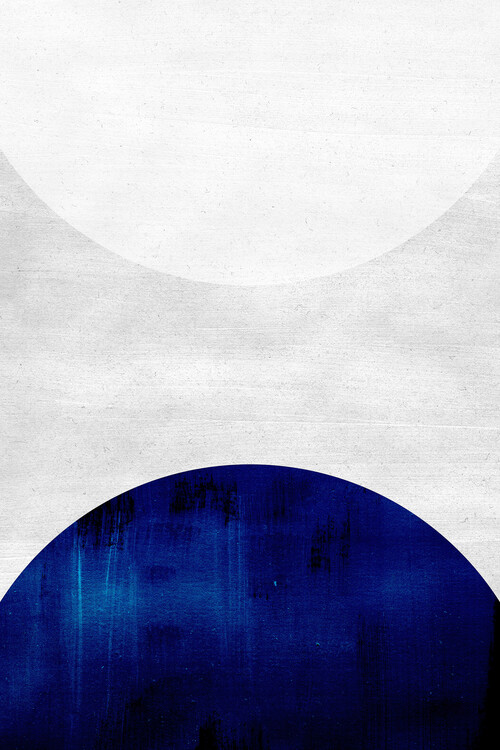 Levně Plakát, Obraz - White & cobalt, Leemo, 26.7 × 40 cm