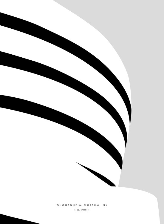 Poster Minimal Guggenheim museum NY illustration