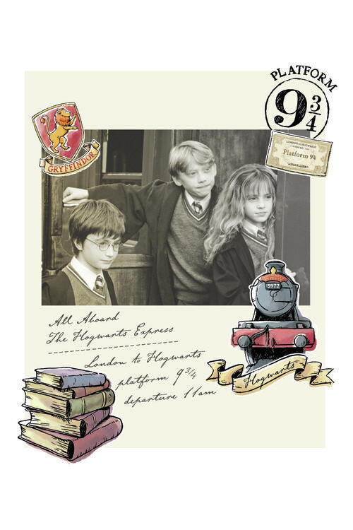 Poster Harry Potter - Hermione, Harry and Ron