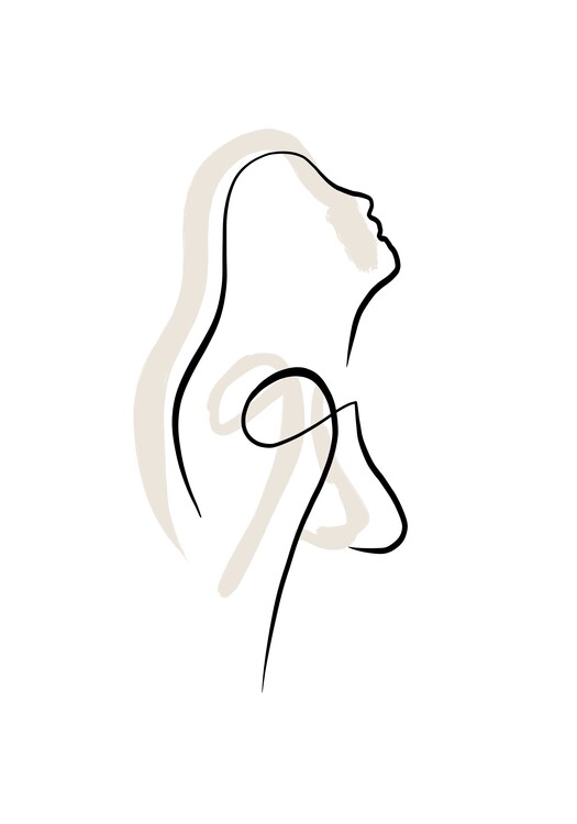 Плакат Line art face