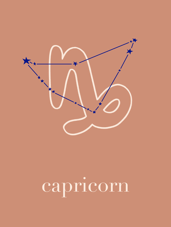 Plagát Zodiac - Capricorn - Terracotta
