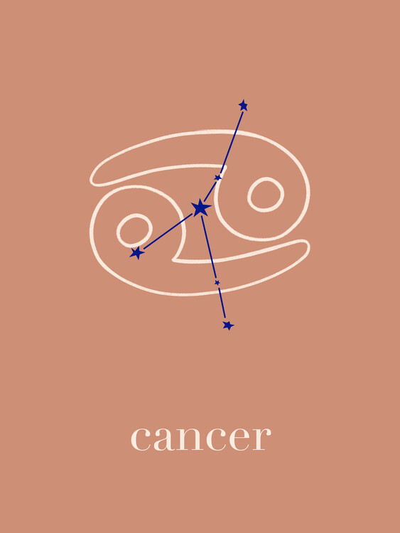 Plakat Zodiac - Cancer - Terracotta