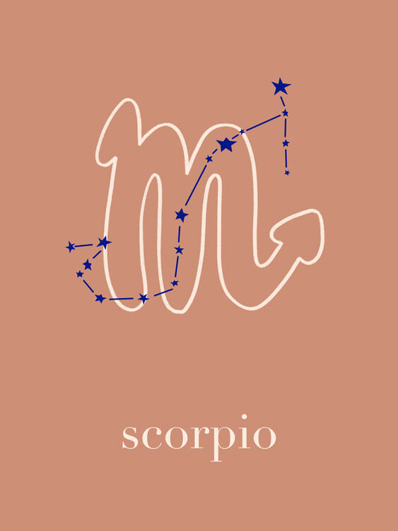Poster Alina Buffiere - Zodiac - Scorpio - Terracotta