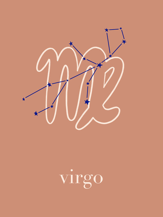 Poster Zodiac - Virgo - Terracotta