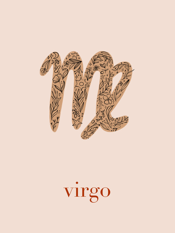 Poster Zodiac - Virgo - Floral Blush