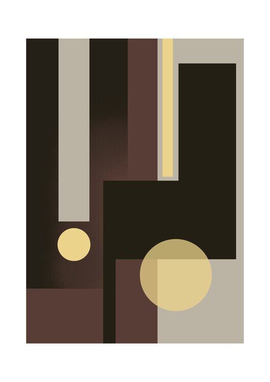 Poster Grey Brown & Yellow