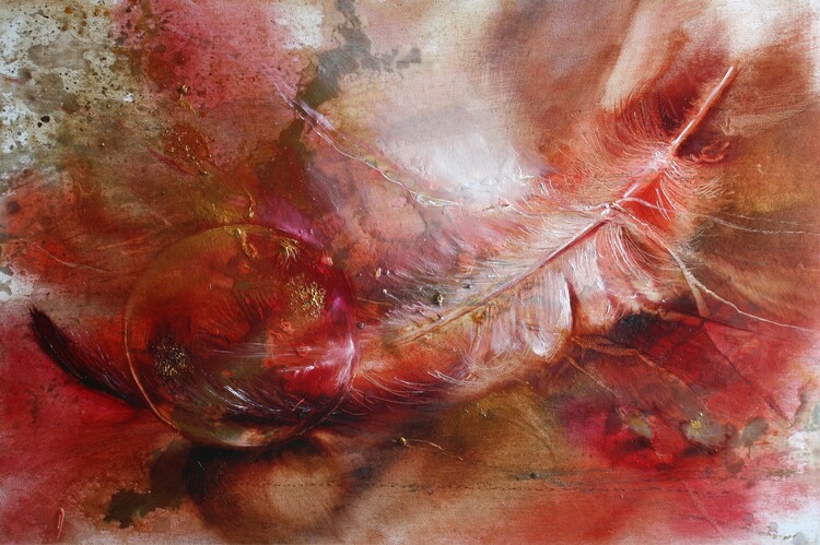 Poster Feather and glass