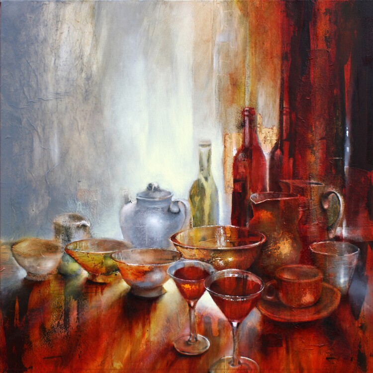 Poster Still life with a grey teapot