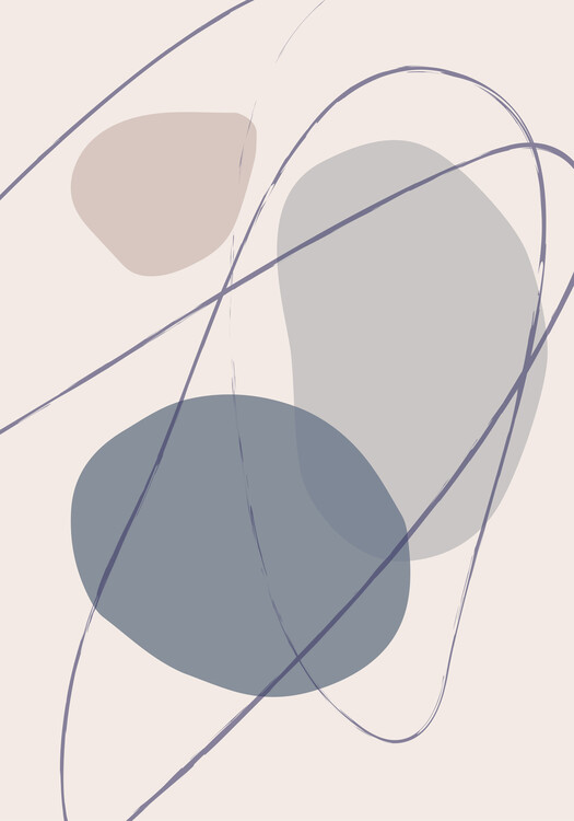 Levně Plakát, Obraz - New Shapes Blue No 2, Studio Collection, 26.7 × 40 cm