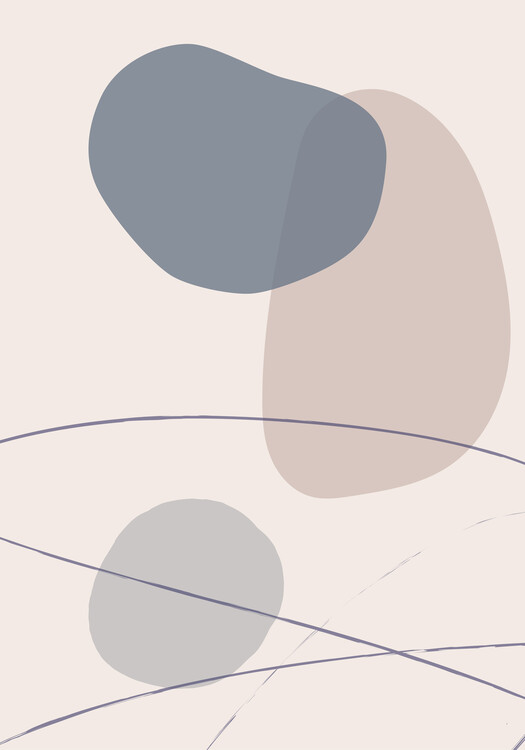 Levně Plakát, Obraz - New Shapes Blue No 3, Studio Collection, 26.7 × 40 cm