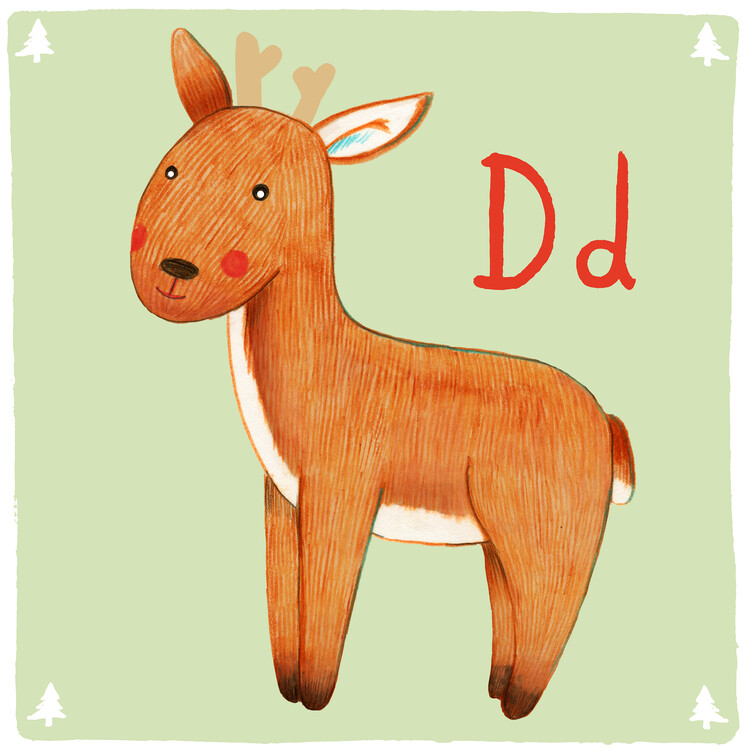 Plakát Alphabet - Deer