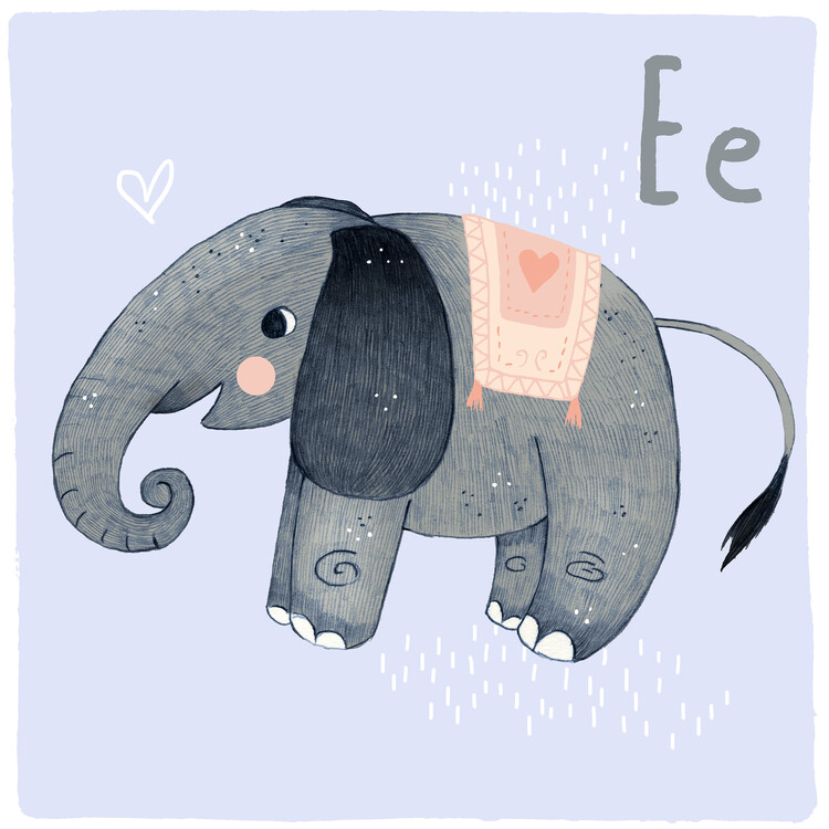 Poster Judith Loske - Alphabet - Elephant