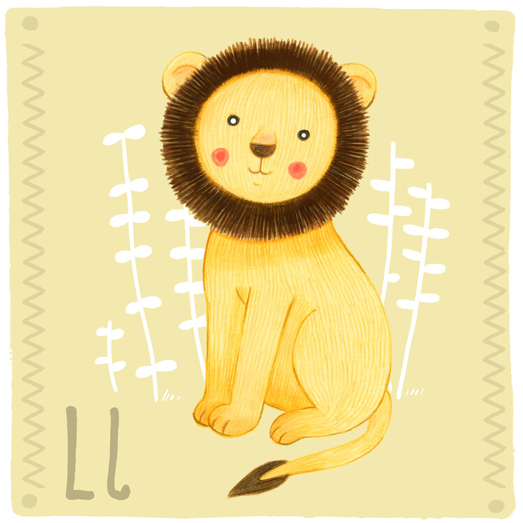 Plakát Alphabet - Lion