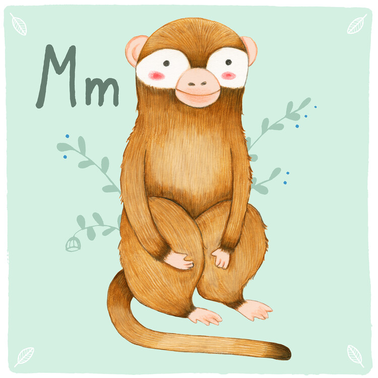 Plakát Alphabet - Monkey