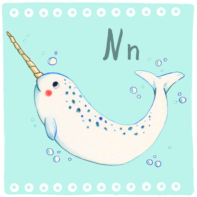 Plakát Alphabet - Narwhale