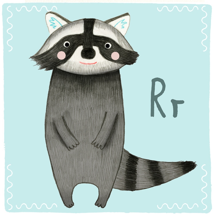 Poster Judith Loske - Alphabet - Racoon