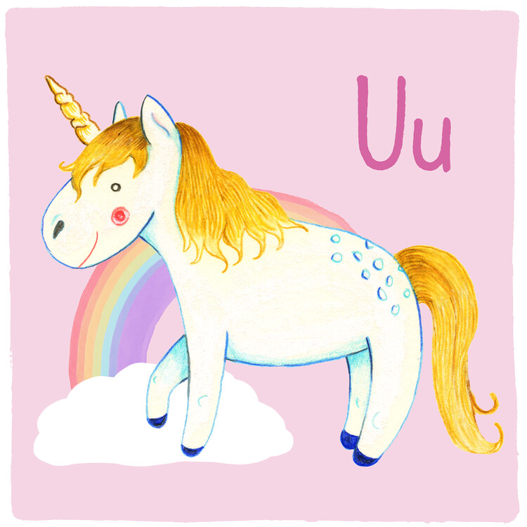 Canvas Print Judith Loske - Alphabet - Unicorn
