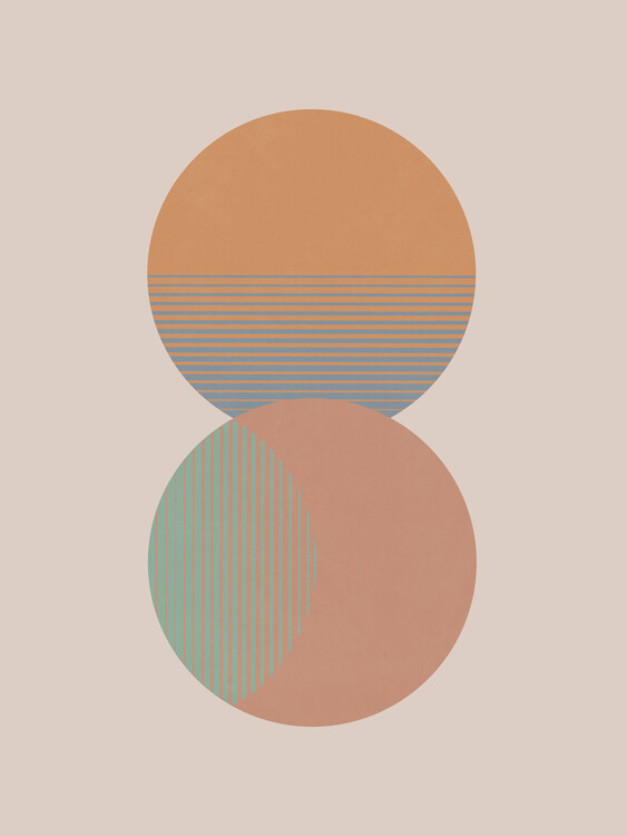 Poster Circle Sun & Moon Colour