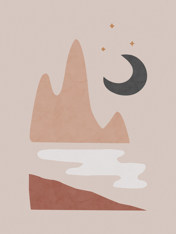 Tablou pe pânză Landscape & Moon