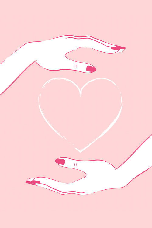 Poster Holding heart