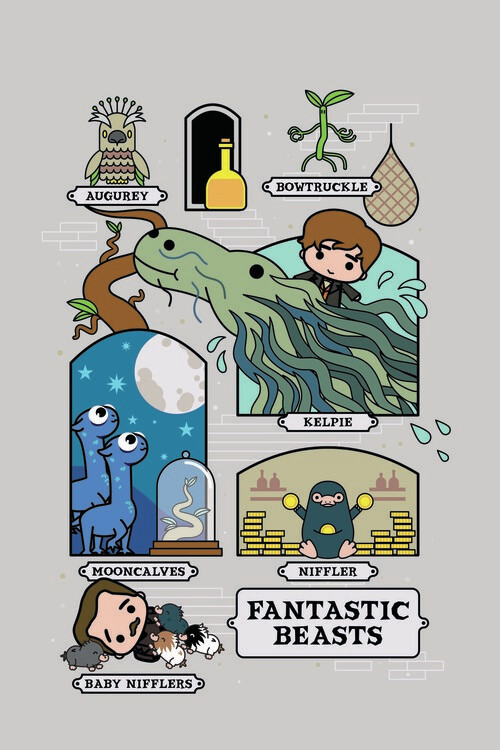 Canvas Print Fantastic Beasts - Chibi