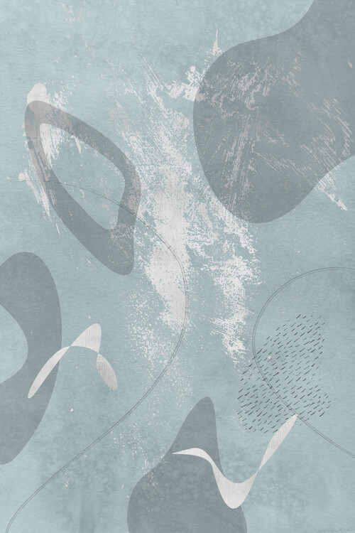 Póster Mid-Century Vintage No. 6 | silver-turquoise
