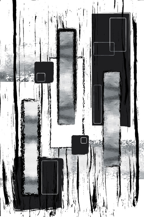 Levně Plakát, Obraz - Abstract Painting No. 50 | silver, Melanie Viola, 26.7 × 40 cm