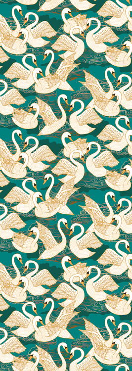 Poster Swans Turquoise