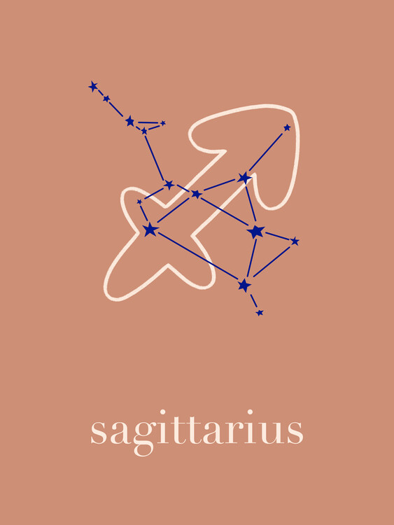 Poster Alina Buffiere - Zodiac - Sagittarius - Terracotta