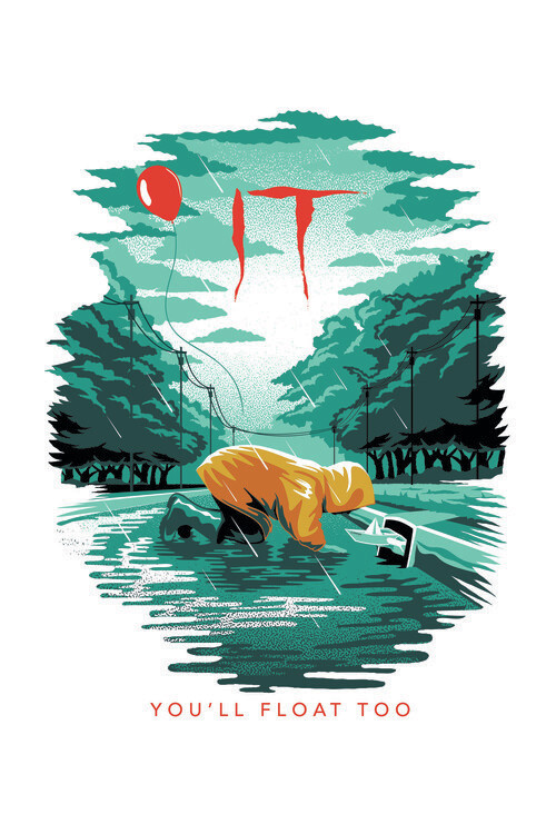 Plakát, Obraz - IT - You will float too, 26.7 × 40 cm