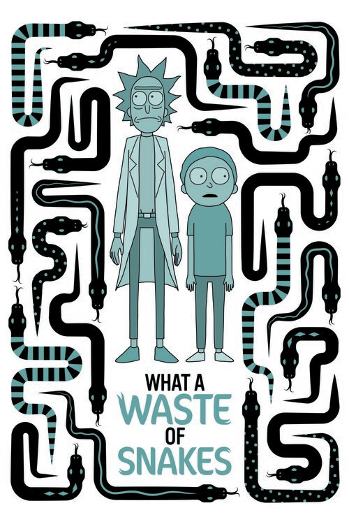 Poster Rick and Morty - Waste of snakes
