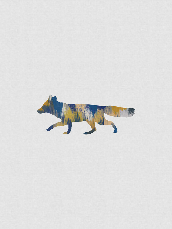 Plakat Blue & Yellow Fox
