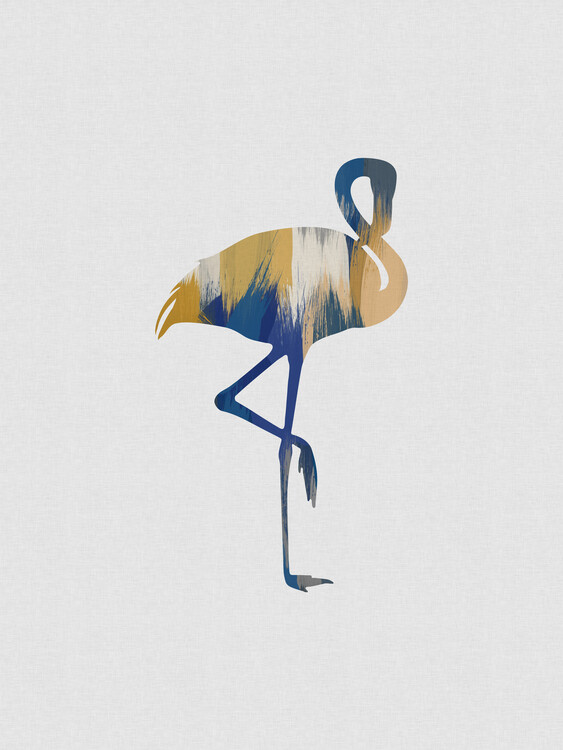 Poster Flamingo Blue & Yellow