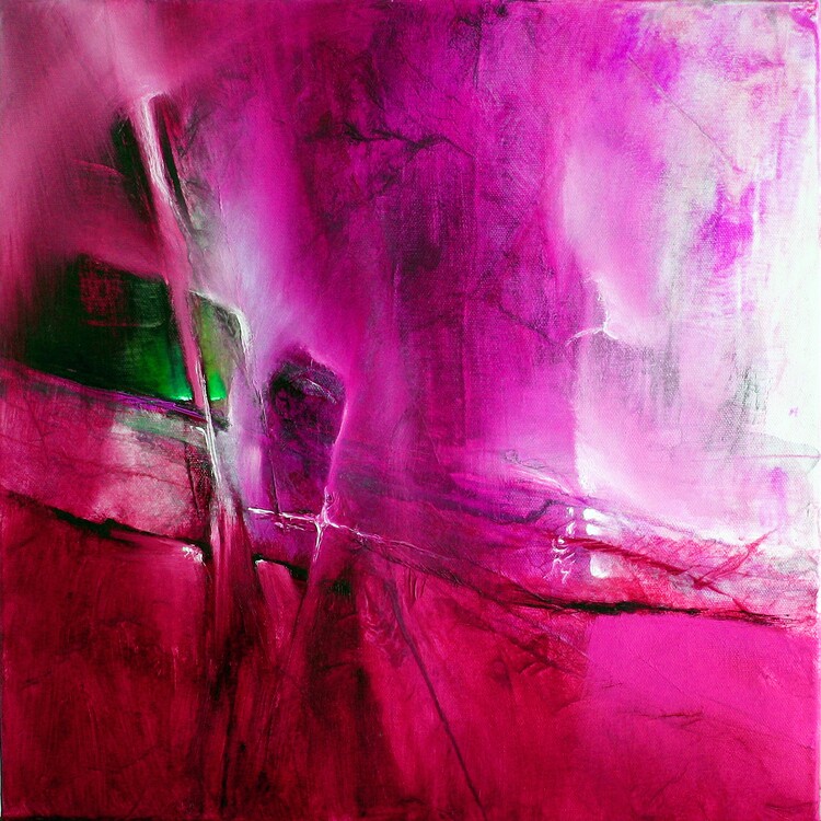 Плакат green emerald in pink