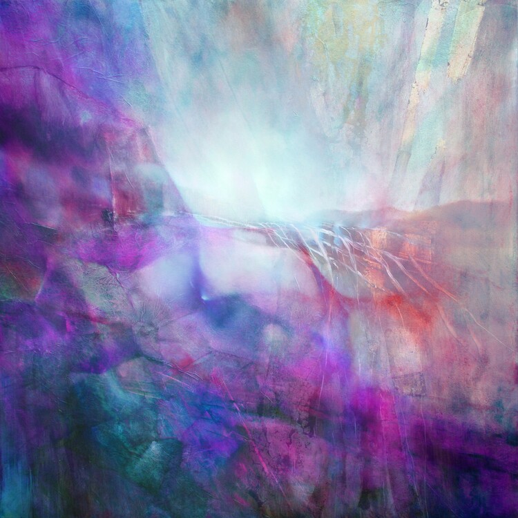Плакат drifting - composition in purple and turquoise