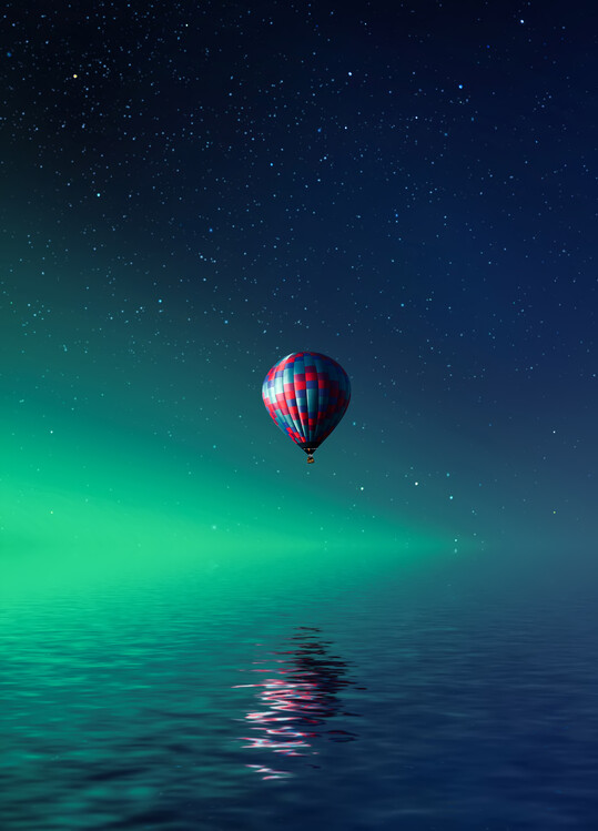 Poster Balloon on lake Batllava