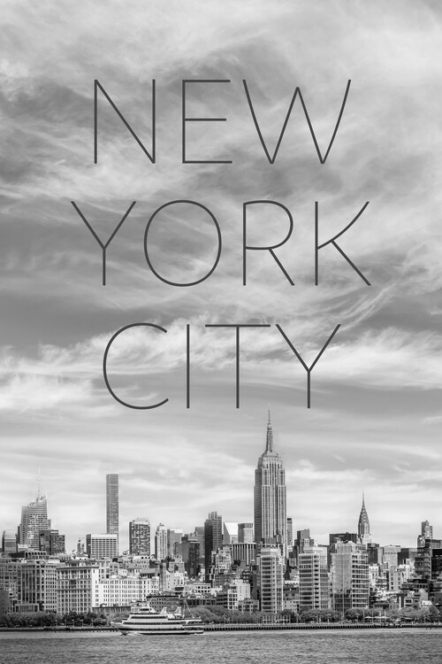 Poster NYC Midtown Manhattan | Text & Skyline