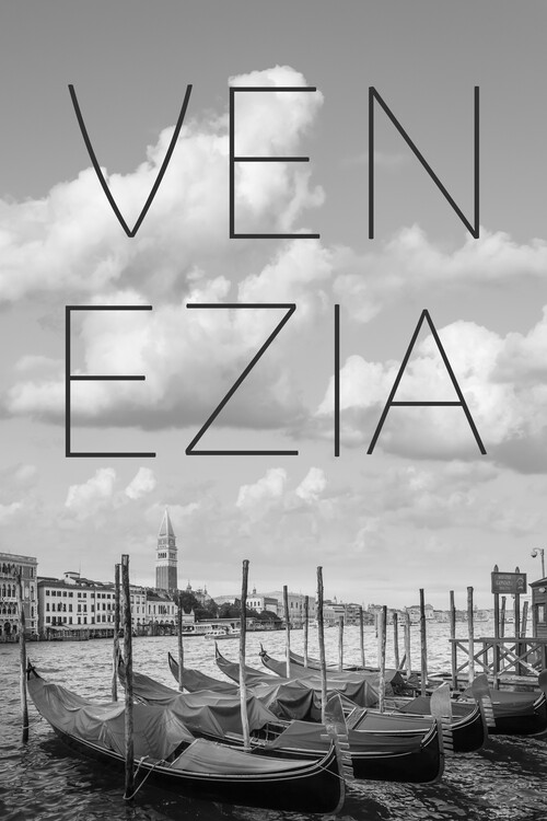 Poster VENICE Grand Canal and St Mark's Campanile | Text & Skyline