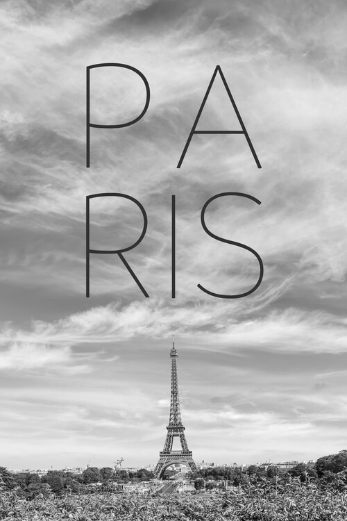 Plakát PARIS Eiffel Tower | Text & Skyline