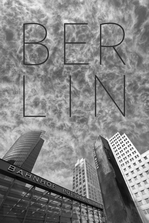 Poster BERLIN Potsdamer Platz | Text & Skyline