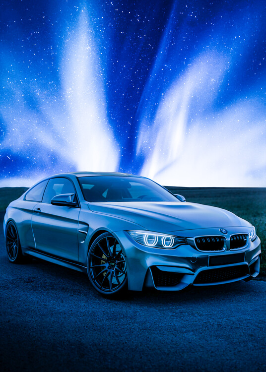 Poster Sporty Car in blue