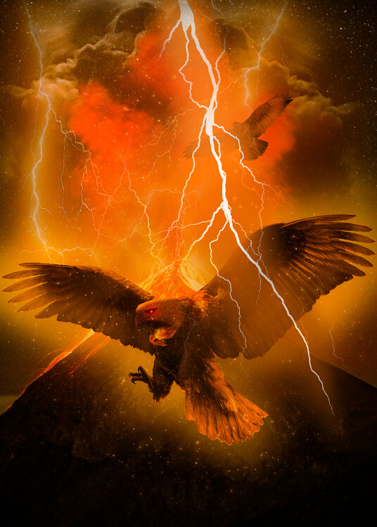 Принти на полотні Fire Phoenix Fantasy